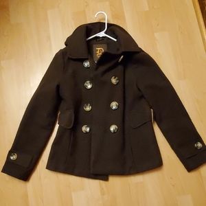 Women's dollhouse brown peacoat size small